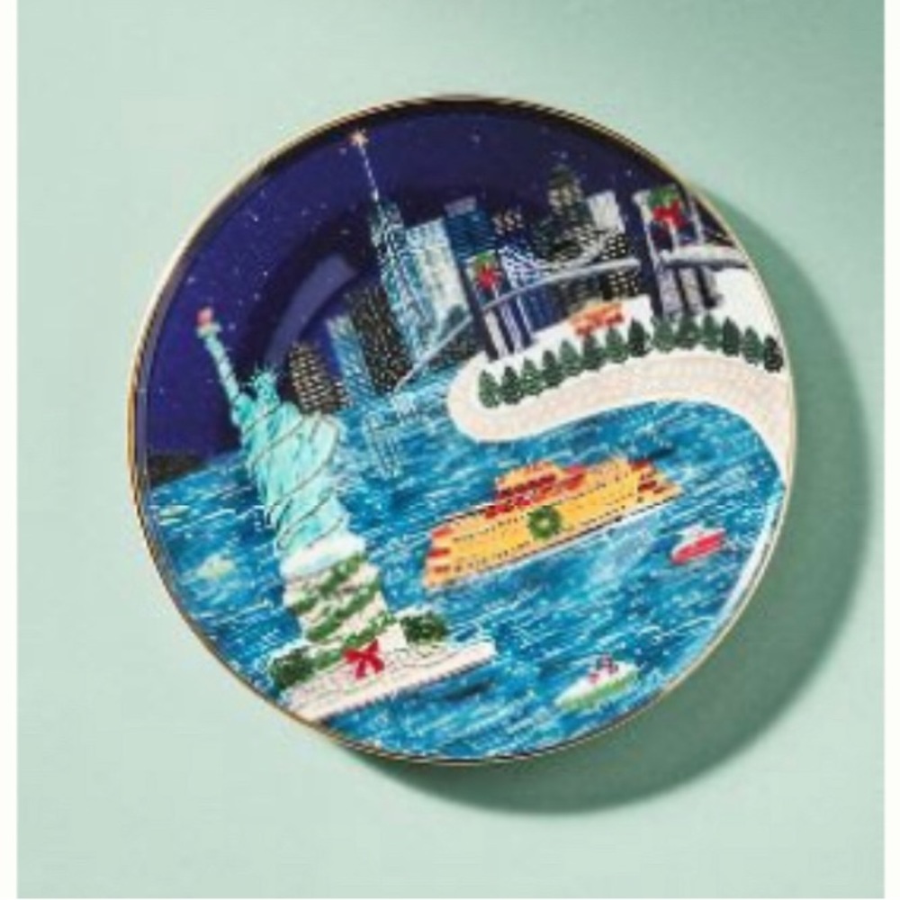 Anthropologie Holiday in the City Dessert Plate